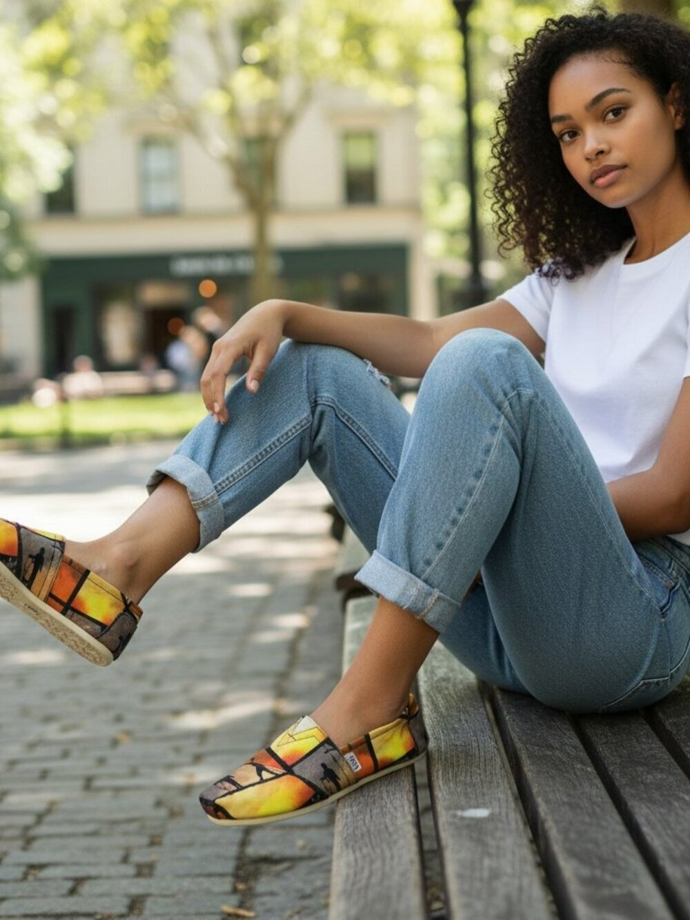 Toms Womens Size 9 Yellow Orange Alpargatas Slip On Flat Shoes Flats Rare Scenic